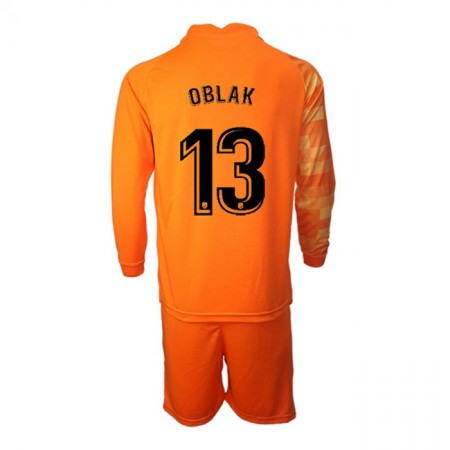 Atlético Madrid Målmand Jan Oblak 13 Børn Hjemme Fodboldsæt 2021-22 L/S (+ Korte bukser)